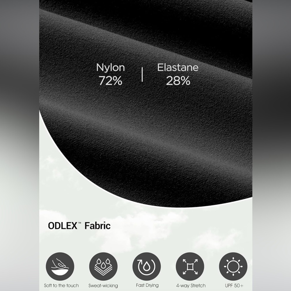 ODODOS Women's Cross Waist Yoga Leggings w/ Inner Pocket Black Medium - Picture 6 of 6